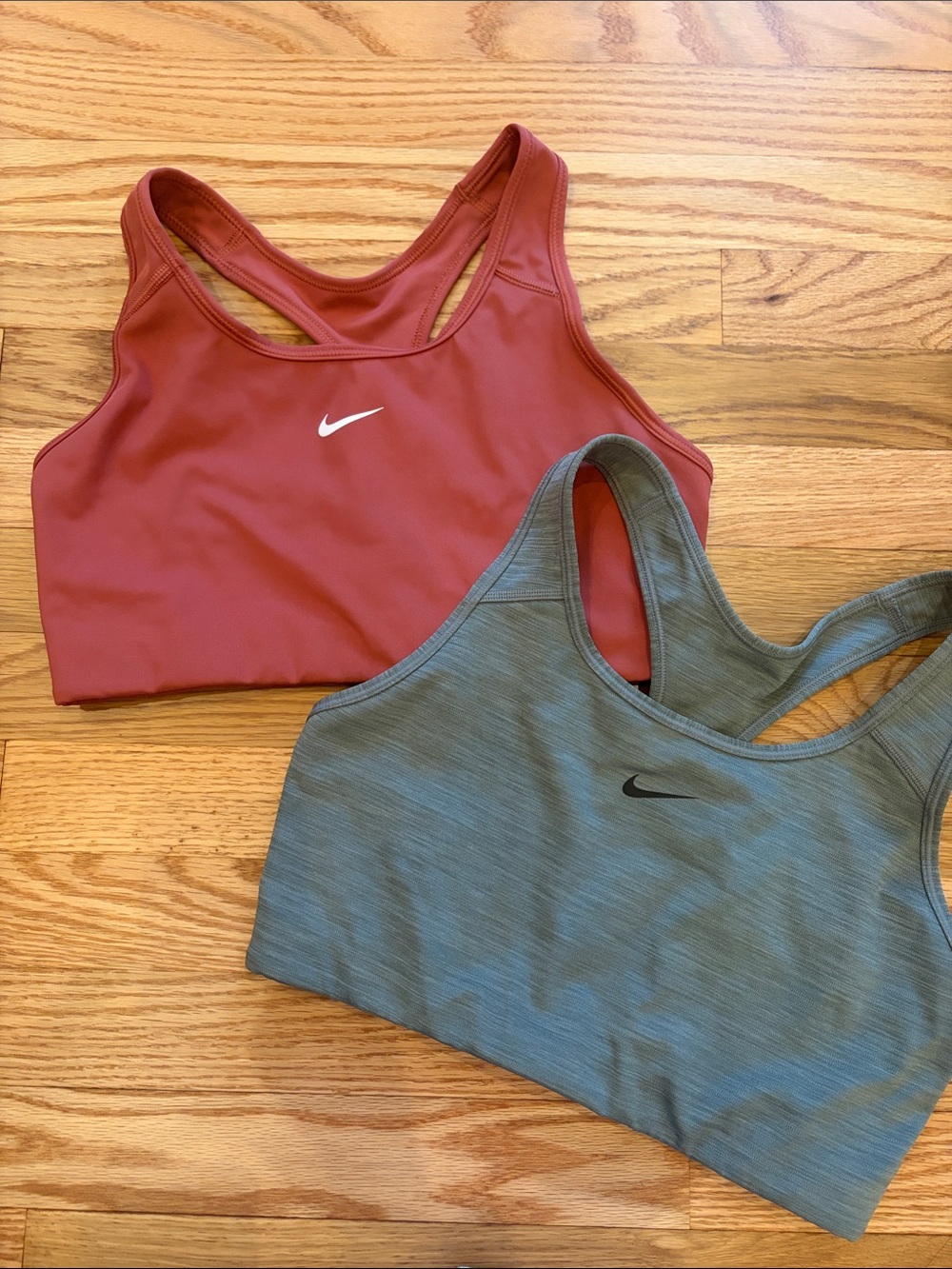 Nike Women’s Racerback Sports Bras - Slate Blue & Brick Red Bundle-Large